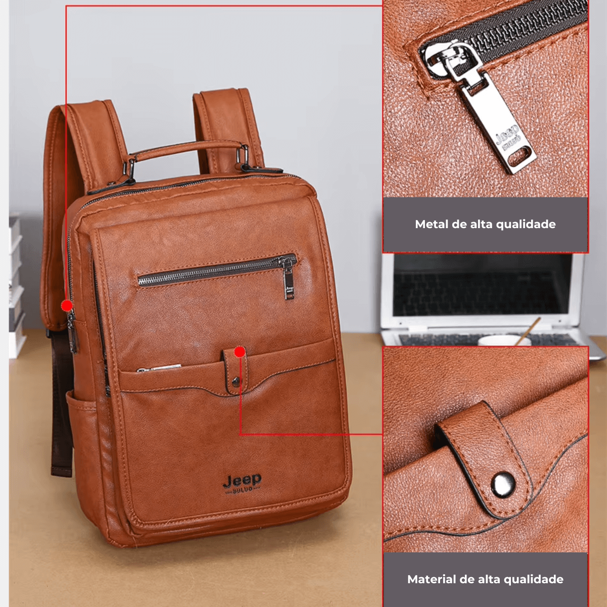 Mochila Masculina Em Couro jeep summit viriati